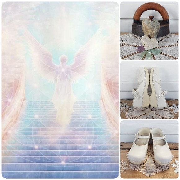 Angel White Dansko Marcelle Pro Clog Mary Jane Straps Buckles Boho Cottage 39 40 - Picture 7 of 11